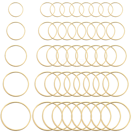 100pcs 5 Styles Brass Linking Rings KK-SP0002-19-1