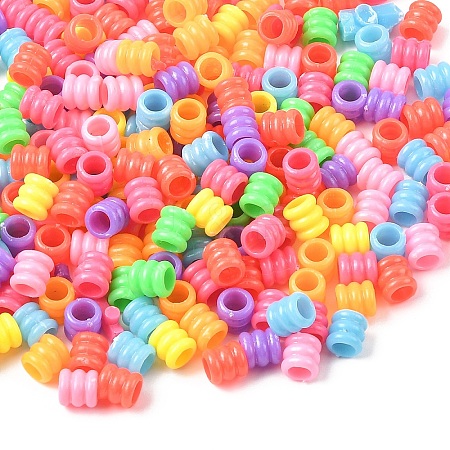 120G Opaque Polystyrene(PS) Plastic European Groove Beads KY-YW0002-24-1