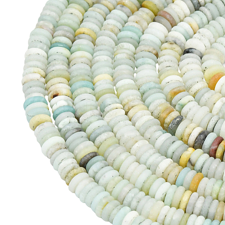 1 Strand Frosted Natural Flower Amazonite Beads Strands G-PA0001-63-1
