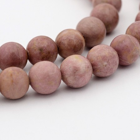 Natural Rhodonite Round Bead Strands X-G-J302-10-8mm-1