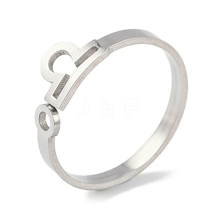 Non-Tarnish Constellations 304 Stainless Steel Open Cuff Ring for Women RJEW-L122-001P-01-1