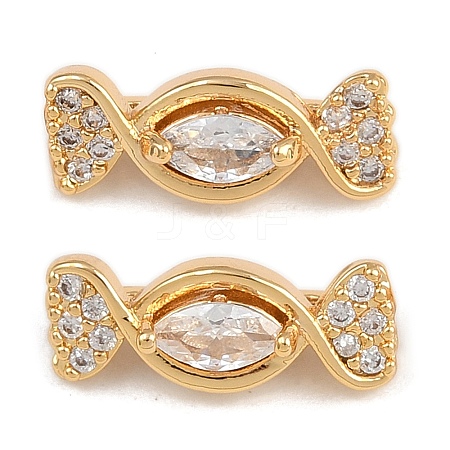 Brass Micro Pave Celar Cubic Zirconia Spacer Bars KK-F910-23G-05-1