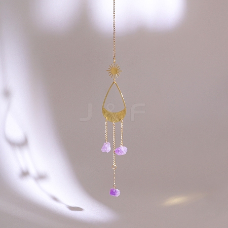 Natural Amethyst Chips Suncatcher for Windows Rainbow Maker PW-WGF1B1F-02-1