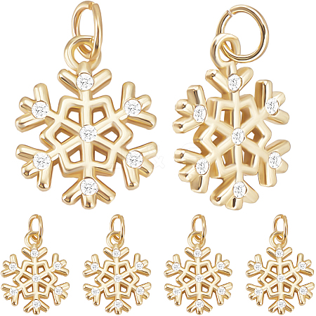 10Pcs Christmas Rack Plating Brass Pendants ZIRC-BBC0002-85-1