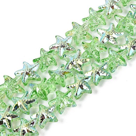 Electroplate Transparent Glass Beads Strands EGLA-Q136-01A-09-1