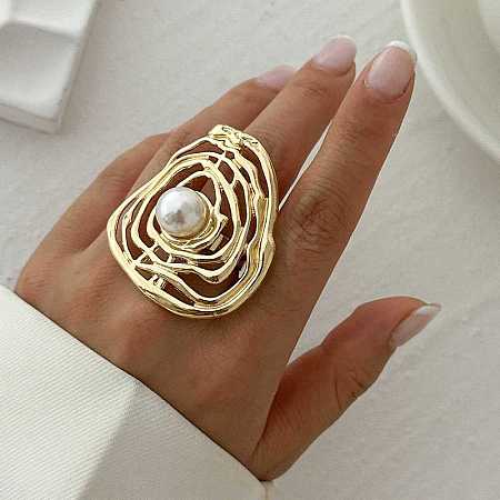 Round Alloy Adjustable Rings for Women RJEW-B108-04KCG-1