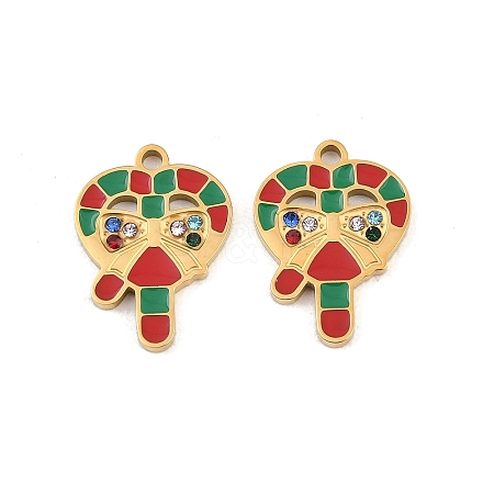 Christmas 304 Stainless Steel Enamel Pendants SA-CBA85C0-02C-G-1