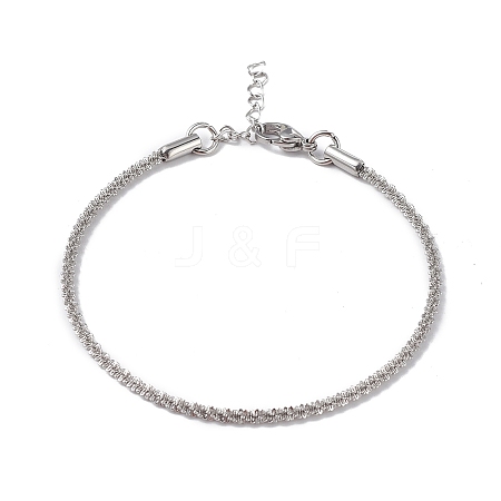 304 Stainless Steel Bone Rope Chain Bracelet for Women BJEW-I311-01B-P-1
