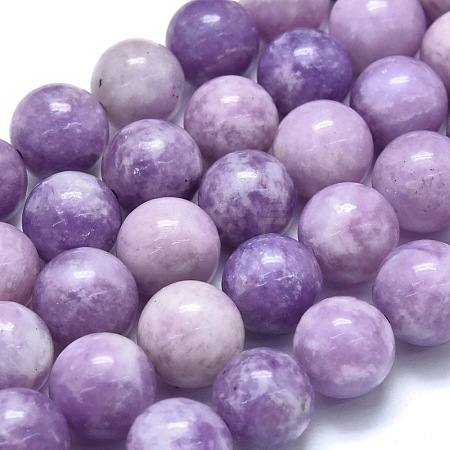 Natural Lepidolite/Purple Mica Stone Beads Strands G-M353-A01-10mm-1