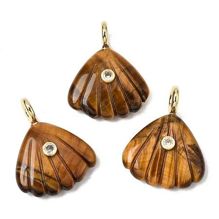 Natural Tiger Eye Carved Pendants G-C282-05D-1
