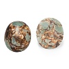 Assembled Synthetic Bronzite and Aqua Terra Jasper Cabochons G-R457-04-2