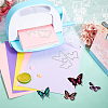 4Pcs Butterfly Carbon Steel Cutting Dies Stencils with PET Hollow Out Drawing Painting Stencils Sets & 1Pc PVC Plastic Stamps DIY-GL0004-149-7