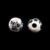 Floral Printed Porcelain Beads PORC-Q201-6mm-5-4