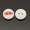 2-Hole Flat Round Mathematical Operators Printed Wooden Sewing Buttons BUTT-M002-04-2