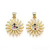 Brass Micro Pave Cubic Zirconia Pendants KK-D357-26G-1