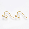 Brass Earring Hooks X-KK-T038-254G-1