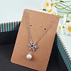 Christmas Snowflake with Pearl Tassel Pendant Lariat Necklace JN1055A-6