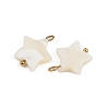 Natural Shell Star Pendants STAS-D378-35G-2