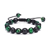 Round Stone Braided Bead Bracelets Set BJEW-JB07260-01-1