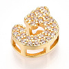 Brass Micro Pave Cubic Zirconia Charms KK-N254-217G-G-2