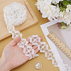 5 Yards Polyester Flower Lace Trim Ribbon OCOR-WR0001-92-3