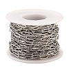 Tarnish Resistant 304 Stainless Steel Textured Paperclip Chains CHS-I009-01P-3