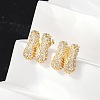 Brass Micro Pave Cubic Zirconia Stud Earrings EJEW-Z091-04G-N-4