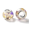 Transparent Two-Color Brass Cores Acrylic European Beads OACR-M024-05S-08-2