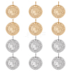 12Pcs 2 Colors 304 Stainless Steel Coin Pendants STAS-UN0064-48-1