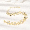 Brass Micro Pave Cubic Zirconia Link Chain Bracelets for Women BJEW-D457-01G-03-2