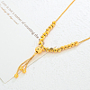 Fashion Minimalist Brass Round Ball Women's Tassel Pendant Necklaces UE3505-3