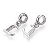 Platinum Rack Plating Alloy Rhinestone European Dangle Charms PALLOY-T048-36P-L-2