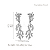 Vintage Stainless Steel Coral Dangle Stud Earrings BC7176-2-2