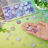 100Pcs 4 Styles Baking Paint Transparent Glass Bead Caps DGLA-TA0001-50-6
