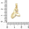 Brass Enamel & Cubic Zirconia & Plastic Pearl Pendants KK-G603-01G-08-3