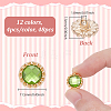 48Pcs 12 Colors 1-Hole Acrylic Shank Buttons BUTT-GA0001-42-2