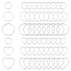 Unicraftale 60Pcs 6 Styles 304 Stainless Steel Linking Ring STAS-UN0056-44-1