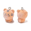 Flocking Opaque Resin Pendants RESI-F064-A24-2