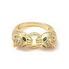 Green Cubic Zirconia Leopard Finger Ring RJEW-I092-08G-2