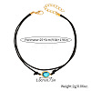 Bohemian Alloy Rhinestone Oval Link Black Waxed Cord 2-Strand Anklets FS-WGE4A67-01-5