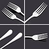 Globleland 1 Set 2Pcs 304 Stainless Steel Fork AJEW-GL0001-19-057-4