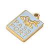304 Stainless Steel Enamel Pendants STAS-I369-08G-02-2