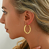 Stainless Steel Classic Elegant Irregular Texture Large Ring Hoop Earrings BQ0961-2-5