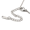 201 Stainless Steel Cat with Leaf Pendant Necklace with Cable Chains NJEW-Q317-17P-3