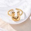 304 Stainless Steel Open Cuff Rings for Women LS-RJEW-M060-01G-21-2