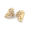 Rack Plating Brass Micro Pave Clear Cubic Zirconia Connector Charms KK-F864-06G1-2