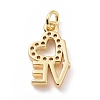 Brass Micro Pave Cubic Zirconia Pendants KK-C012-05G-2