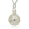 Silver Color Plated Brass Hollow Round Cage Pendants LS-KK-J240-07S-2