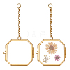Octagon Brass Glass Hanging Photo Frame AJEW-WH0270-555B-1