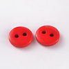 2-Hole Flat Round Resin Sewing Buttons for Costume Design BUTT-E119-18L-10-2